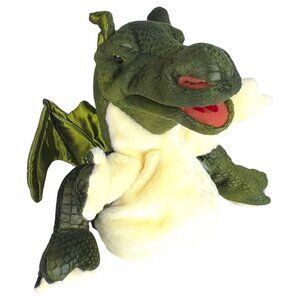 Folkmanis Baby Dragon Hand Puppet Plush Green 9 Inch Wings Stuffed Animal Toy